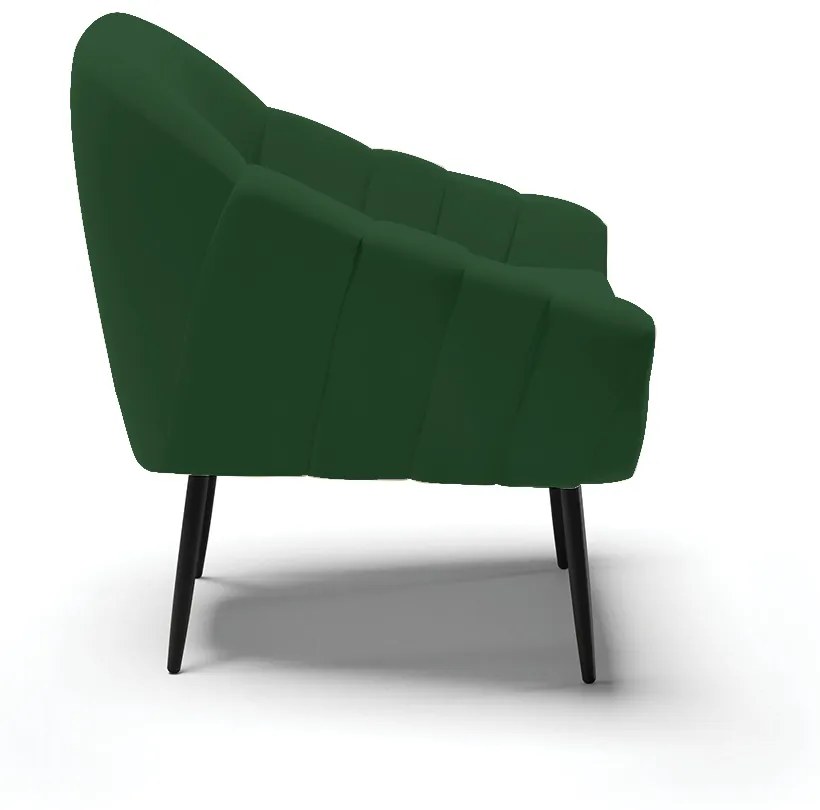 Kit 02 Poltronas Giovana Veludo Pés Palito de Ferro - D'Rossi - Verde Esmeralda