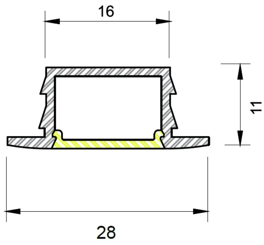 Perfil Embutir Para Fita Led Wood 125Cm 2,8X125X1,1Cm | Usina 30685/12... (PT - Preto Texturizado)