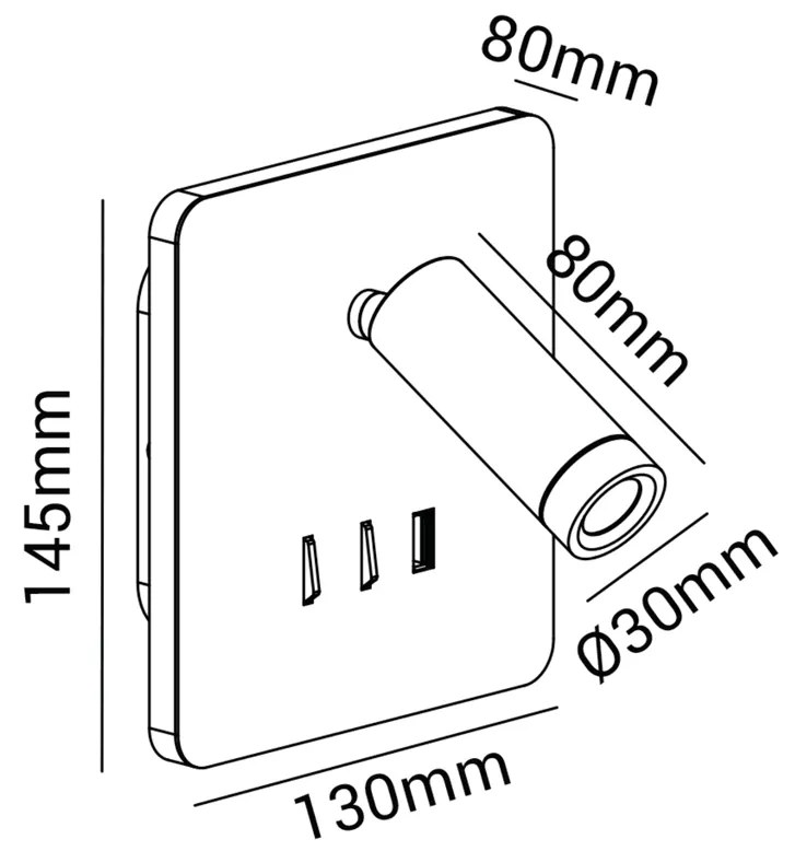 Arandela Mobby 13X14,5X8,8Cm Led 8W 3000K Ip20 Branco |Opus Hm 38803