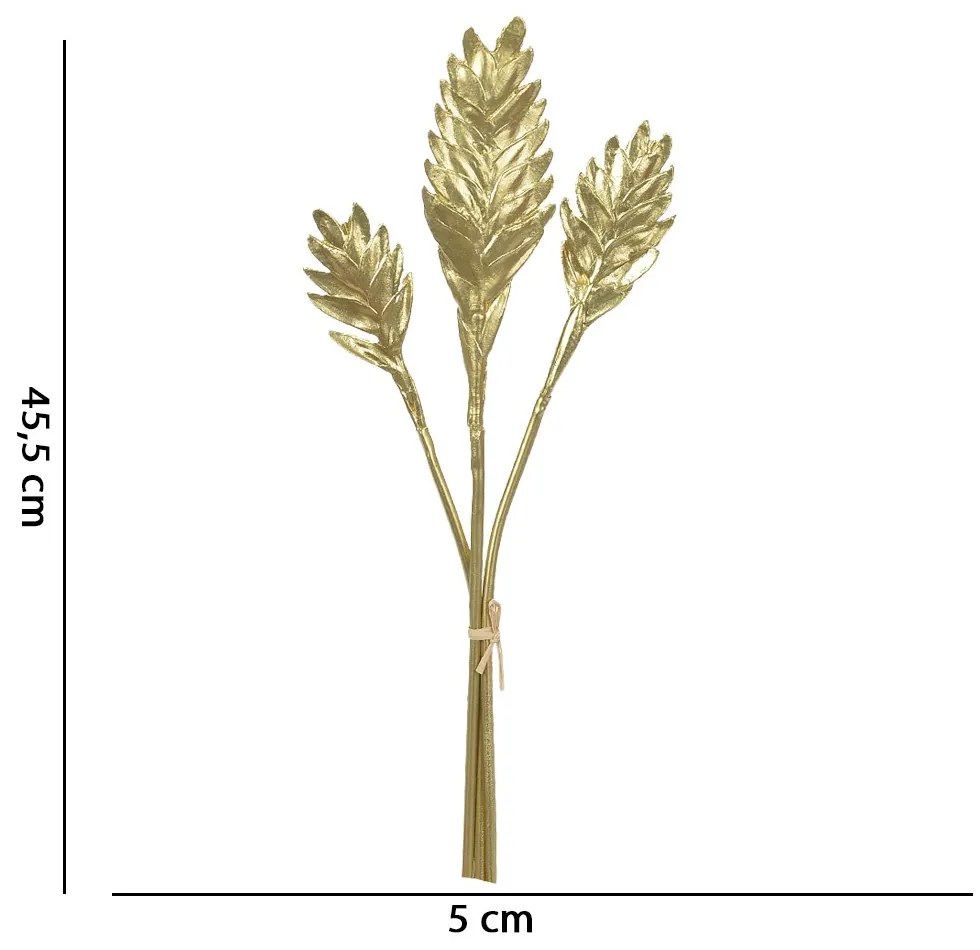 Folhagem Natalina Helicônia Dourado 45,5 cm D'Rossi
