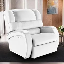 Poltrona do Papai Reclinável Kalie Power Touch USB FH9 PU Branco - Mpo
