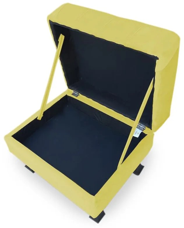 Puff Baú Decorativo Capitonê Luis XV 40x50cm Suede Amarelo - Sheep Estofados - Amarelo