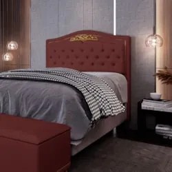 Cabeceira Cama Box Casal Queen 160cm com Tachas Imperial Veludo J02 Bo