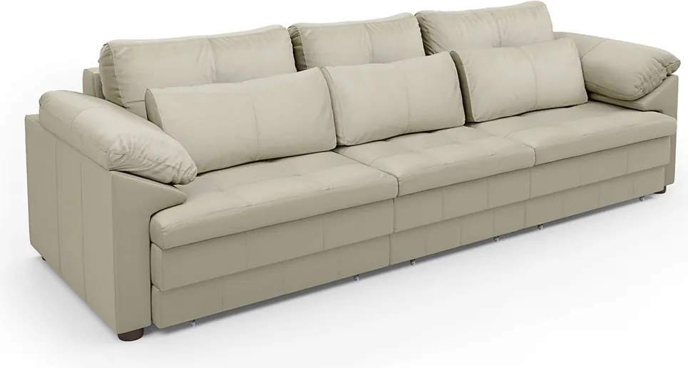 Sofá Retrátil Elétrico Sala de Estar Nolan Bipartido 257cm Conforto Premium em Couro OffWhite G58 - Gran Belo