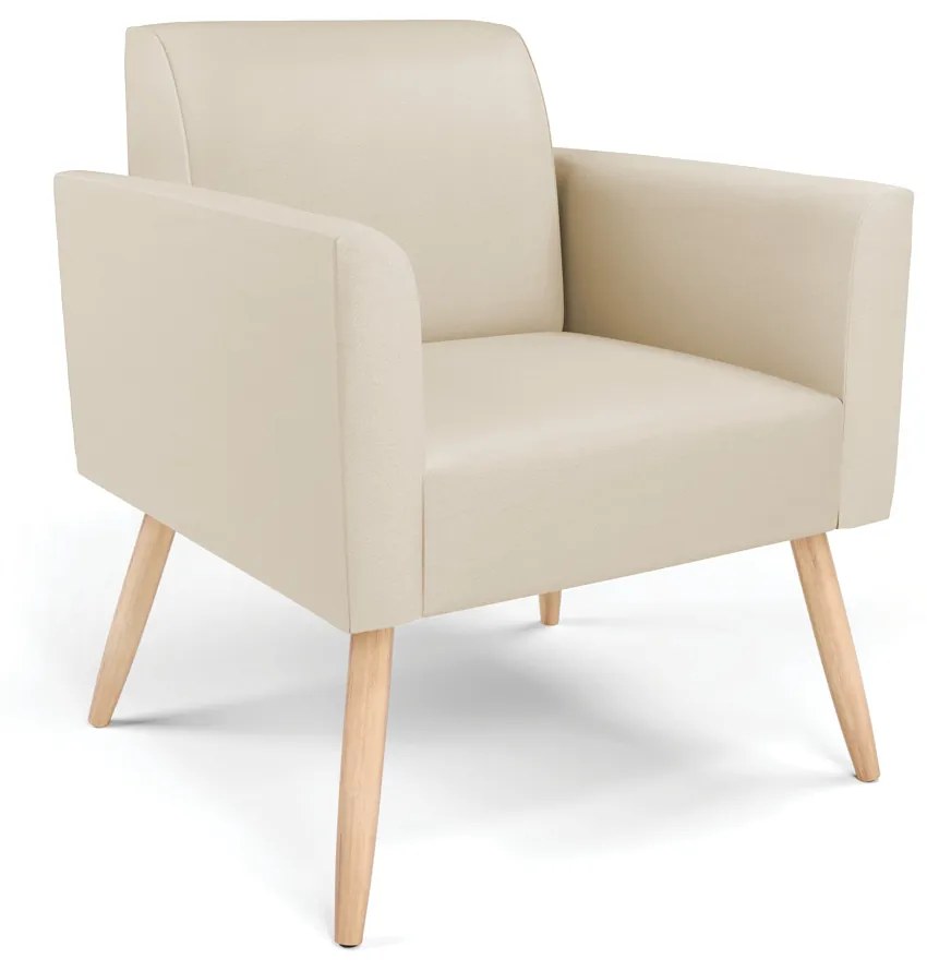 Sofá Namoradeira com 2 Poltronas Pés Palito Natural Marisa Corino D03 - DRossi - Bege