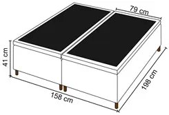 Base Cama Box Baú Casal Queen 158cm Hit I02 Suede Marrom - Mpozenato