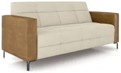 Sofá 2 Lugares 180cm Pés Metálicos Sallin Veludo Bege/Camel Z08 - Mpoz