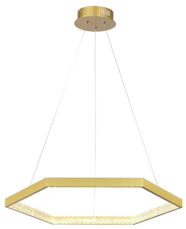 Pendente Hex Aros Ø60X3,5Cm Led 30W 3000K Bivolt / Hexagono - Sextavad... (Dourado)
