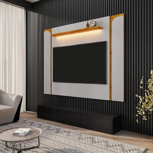 Painel Maresias Off White/Naturalle – Bechara Móveis