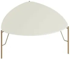 Mesa de Centro Alta Para Sala Pés Metálicos Blen Luna/Dourado I06 - Mp