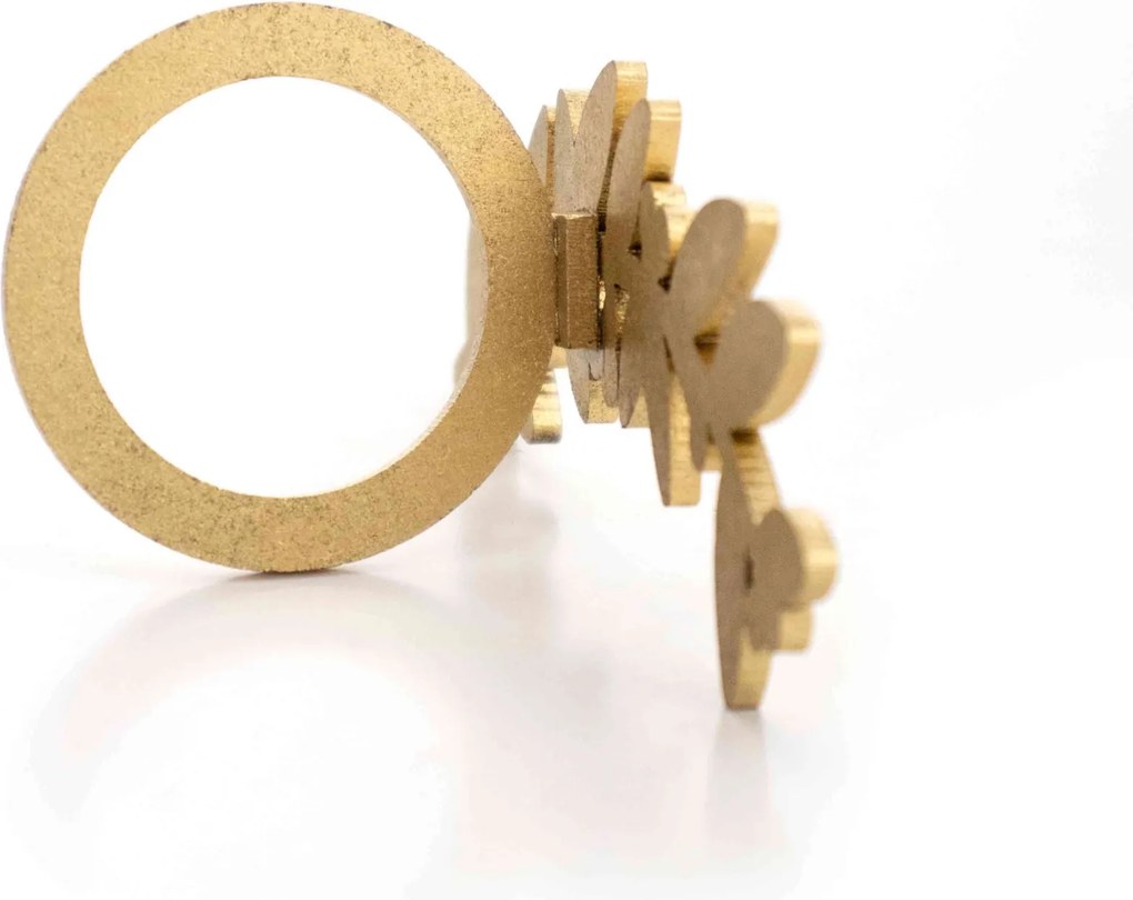 Porta Guardanapo Natal Folhagem Dourado 9,5cm - D'Rossi