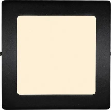 Plafon Led De Sobrepor Quadrado Preto 12W Moldura - LED BRANCO QUENTE (3000K)