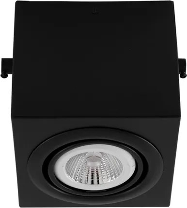 Plafon Sobrepor Aluminio Com Duas Prensas - PRETO FOSCO