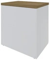Mesa Escrivaninha em L Sharp e Balcão 70cm 2 Portas Tok A06 Olmo/Branc