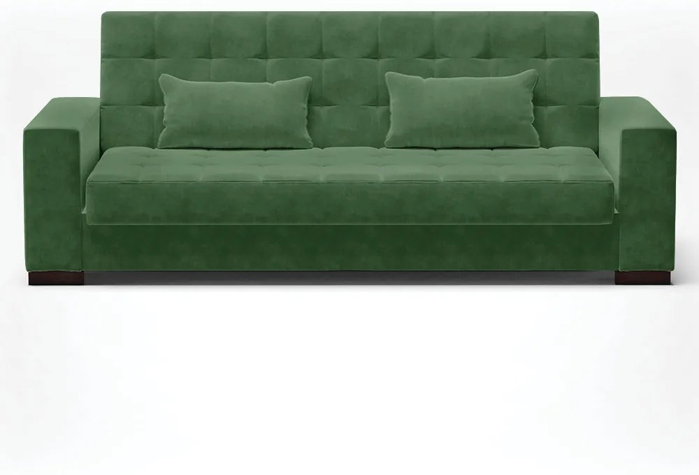 Sofá Cama Casal 3 Lugares 210cm Lisboa Suede Verde  D03 - D'Rossi