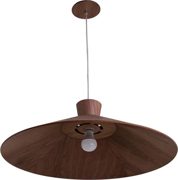 Pendente Conico Madeira Nogueira 64Cm