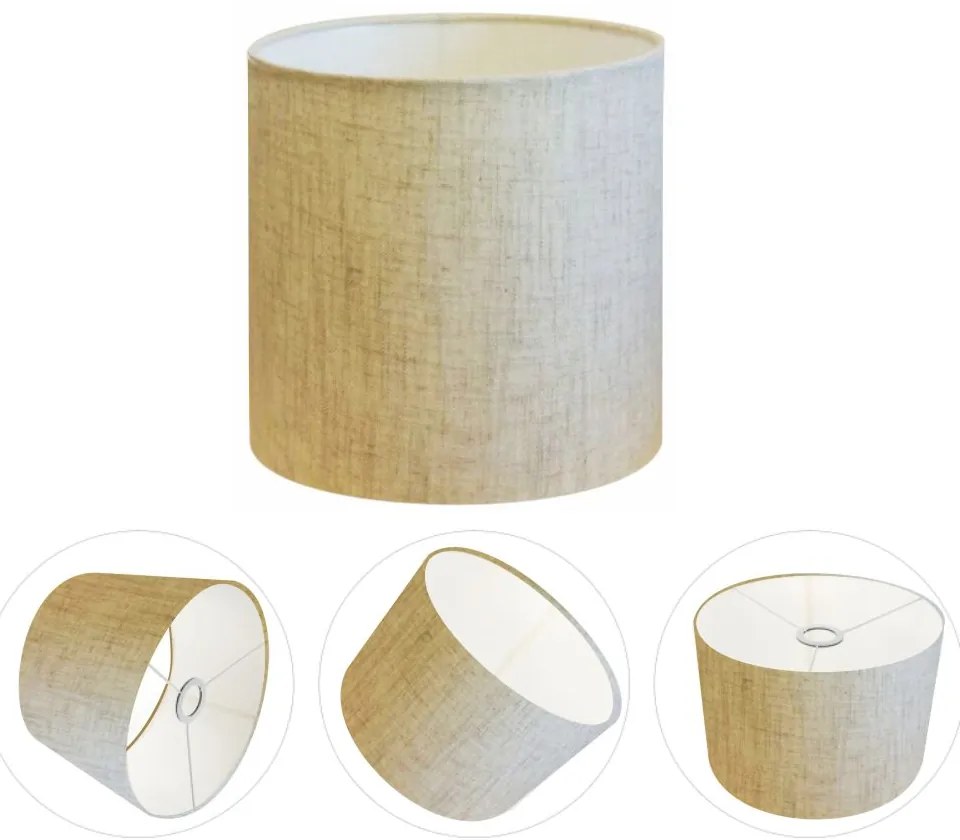 Cúpula Abajur Cilíndrica Cp-7005 Ø18x18cm Rustico Bege