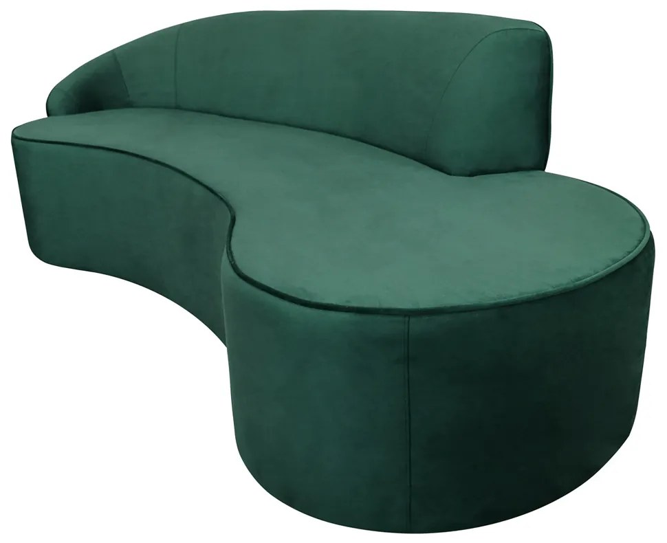 Sofá 3 Lugares Eros D07 Curvo 210cm Braço Esquerdo Veludo Esmeralda - D'Rossi