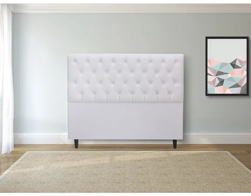 Cabeceira Cama Box Casal King 195cm Nicole Capitonê Corano Branco - Sheep Estofados - Branco