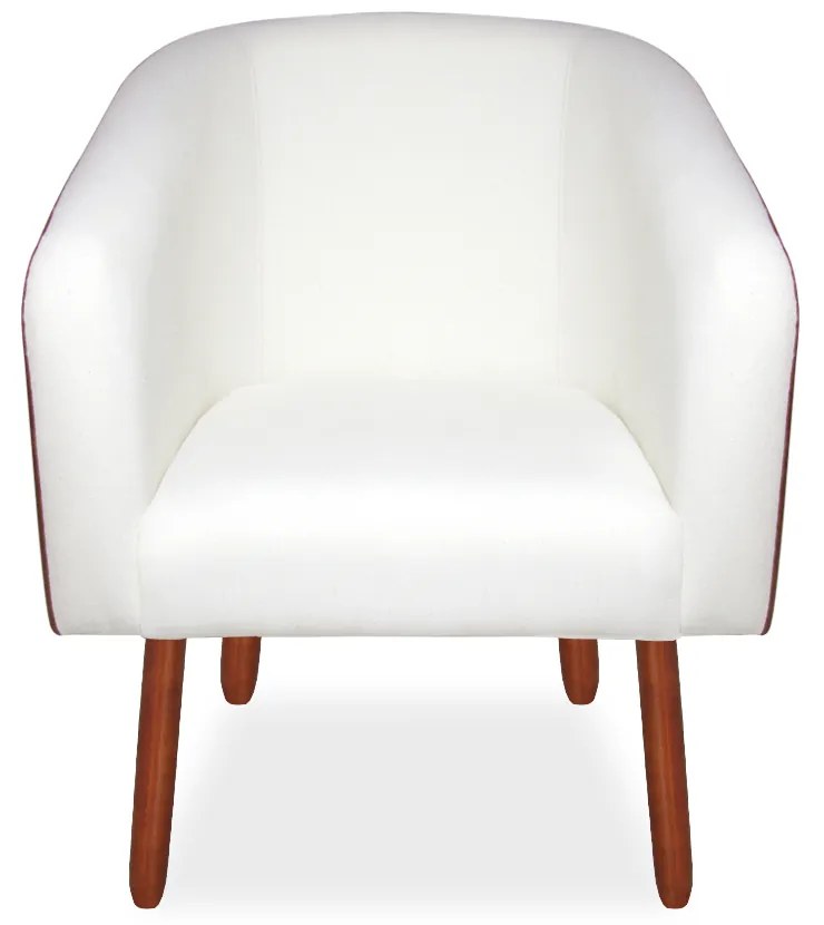 Poltrona Becca Compose Linho Bege/Courino Marrom