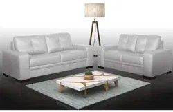 Jogo de Sofá 02 e 03 Lugares Couro Milano Branco - Scala Decor