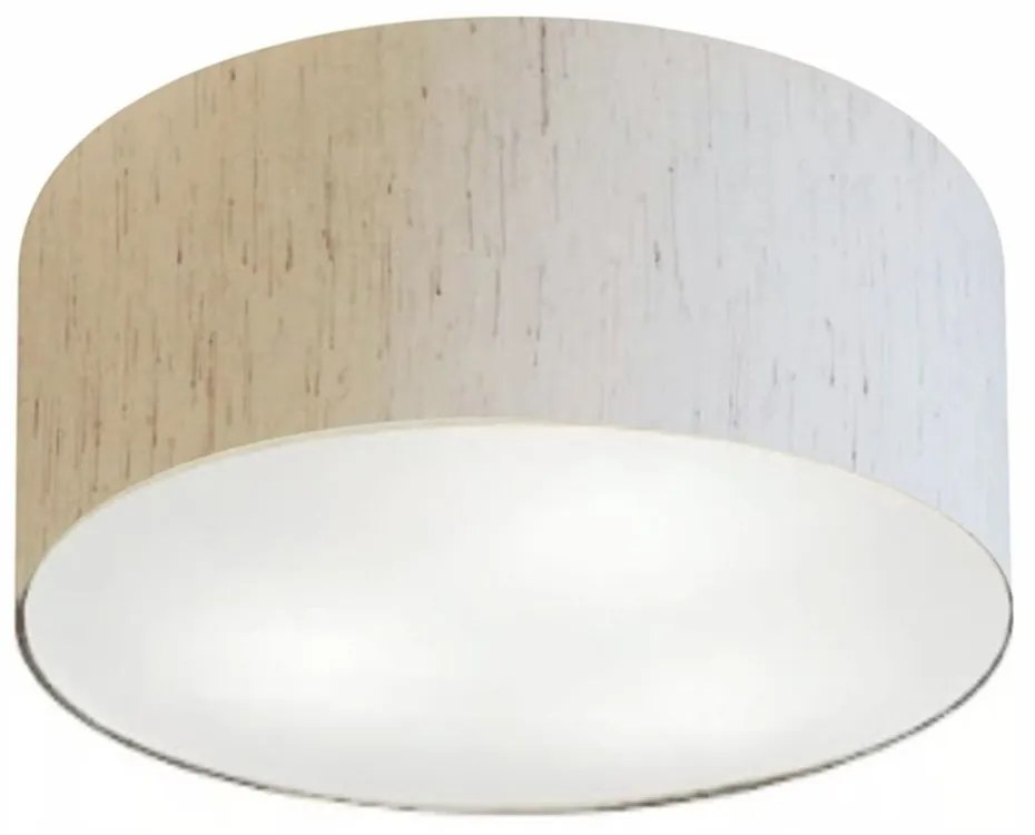 Plafon Cilíndrico Md-3058 Cúpula em Tecido 55x25cm Linho Bege - Bivolt