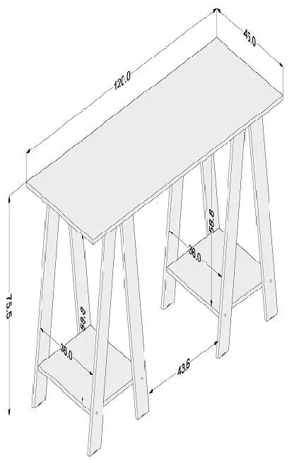 Mesa Escrivaninha Cavalete Delta