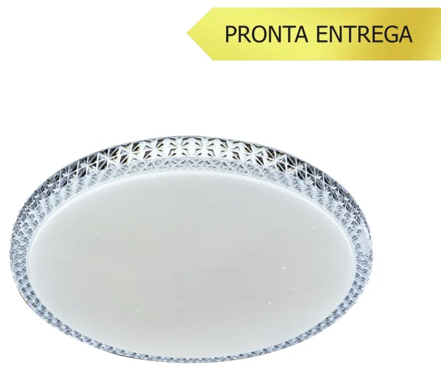 Plafon Redondo Acrilico Cristal Ø38Cm Led 24W 3000K Bivolt / Cristal |... (Cristal)