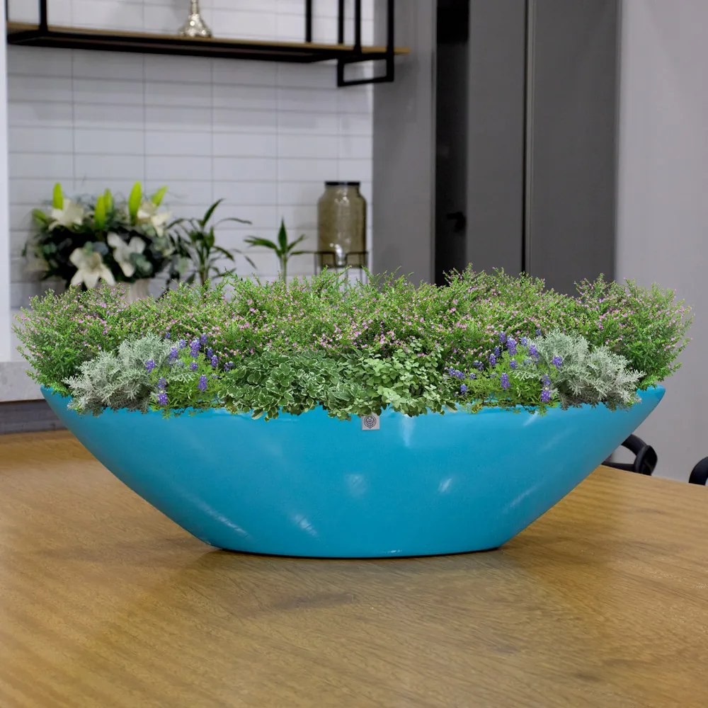 Vaso Decorativo Barca Azul Turquesa 63cm B02 - D'Rossi