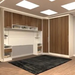 Guarda Roupa Casal Modulado CP07 Taiga Branco/Avelã L01 - Mpozenato