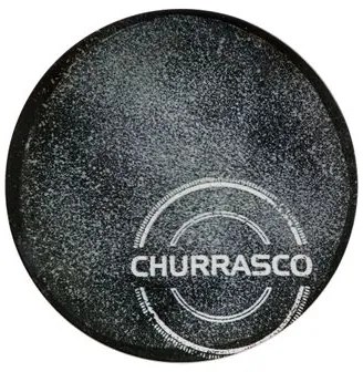 Prato Raso Tramontina Churrasco Carbon em Porcelana Decorada 25 cm