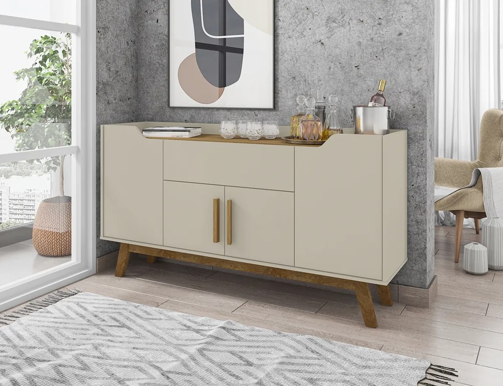 Aparador Buffet Future Off-White/Cinamomo – Bechara Móveis