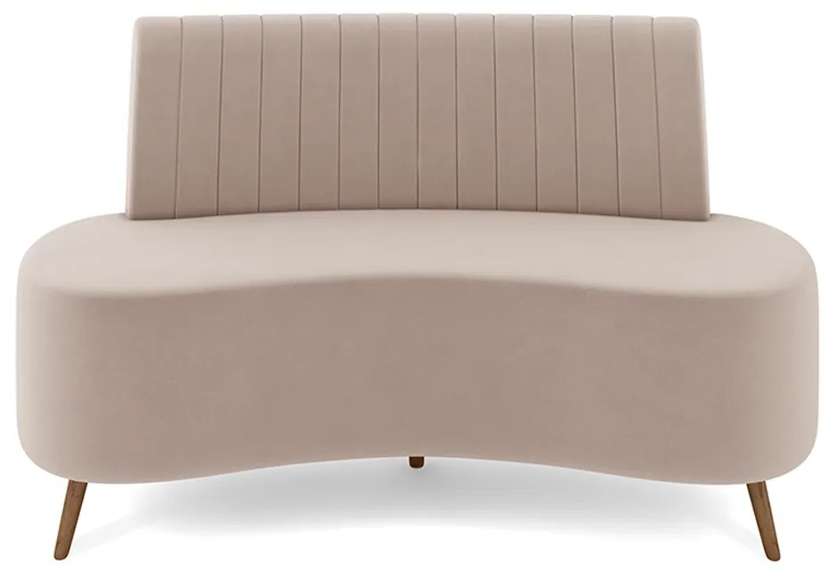 Sofá Living Decorativo 2 Lugares 1,60M Katara Rosê Veludo G33 - Gran Belo