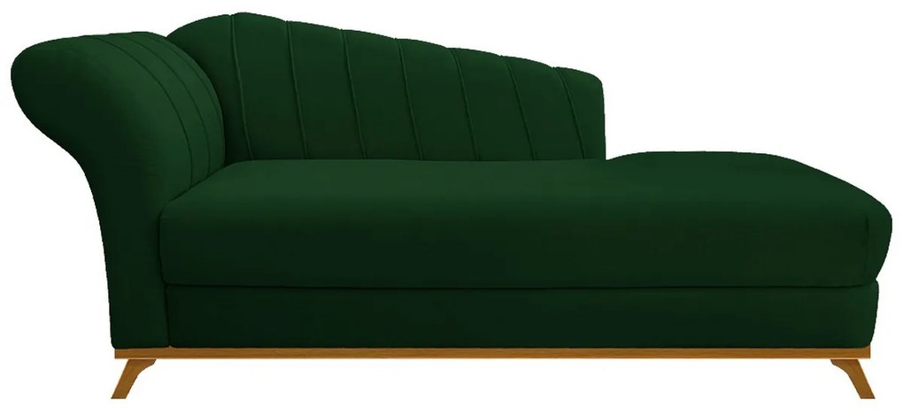 Recamier Vanessa 185cm Lado Direito Suede Verde - ADJ Decor