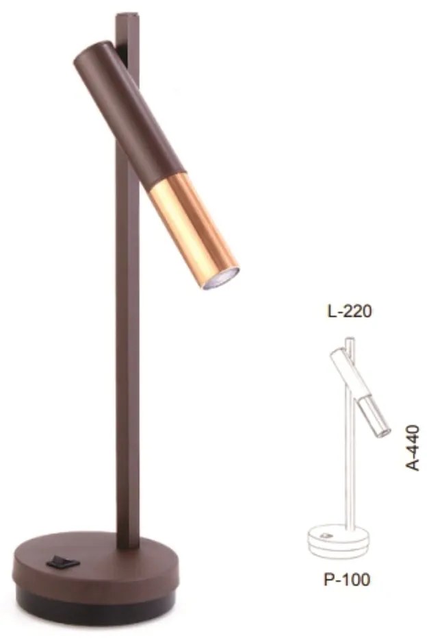 Abajur Vertical Tubinho Articulado 22X10X44Cm Metal 01Xg9 |Old Artisan... (DOURADO FOSCO)