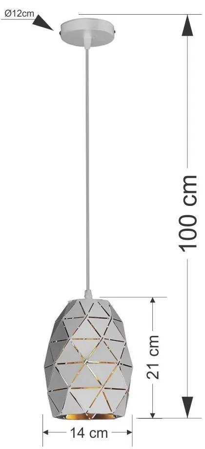 Luminária Pendente Faces Oval Branco em Aço Startec - Bivolt