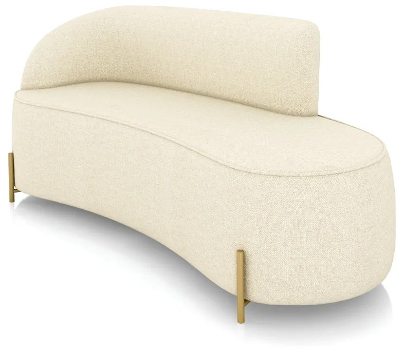 Sofá 3 Lugares Orgânico 180cm Pé Dourado Morgan Linho D03 - D'Rossi - Bege