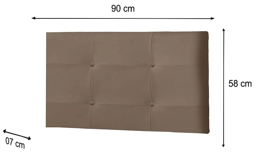 Painel Luna Para Cama Box Solteiro 90 cm Suede Marrom - D'Rossi