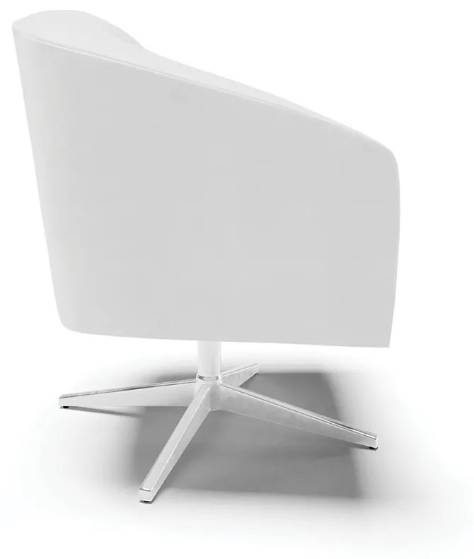 Poltrona Decorativa Giratória MA30 Stella Sintético PU D03 - D'Rossi - Branco