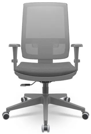 Cadeira Brizza Diretor Grafite Tela Cinza Assento Poliester Cinza Base RelaxPlax Piramidal - 66403 Sun House