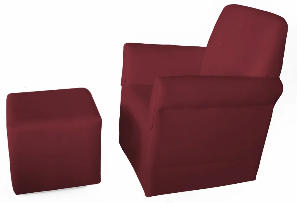 Poltrona Suzi Amamentação Balanço + Puff Suzi Suede Bordô
