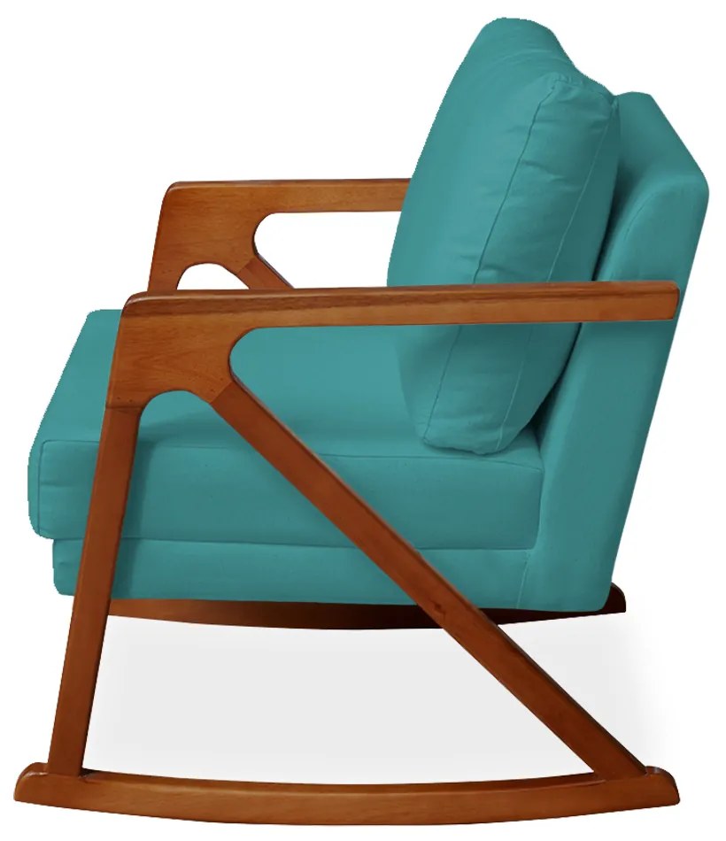 Poltrona Mona Amber Balanço Veludo Azul Tiffany