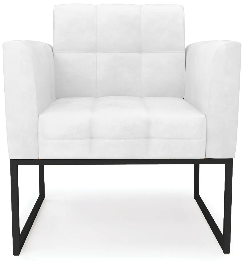 Poltrona Elisa Corano Base Metálica Preto - D'Rossi - Branco