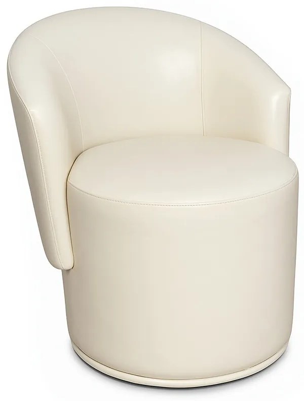 Poltrona Decorativa Orgânica Fixa para Sala Malu Sintético PU Bege M11 - D'Rossi