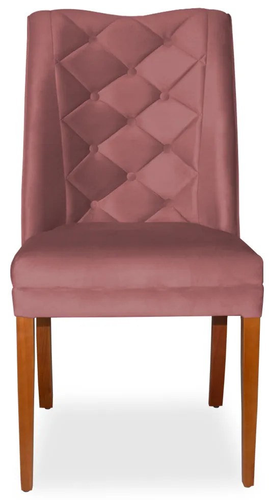 Kit 8 Cadeiras de Jantar Micheli Suede Rose