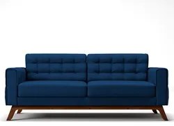 Sofá 150 cm 2 Lugares Sandero C-304 Veludo Azul Marinho - Domi