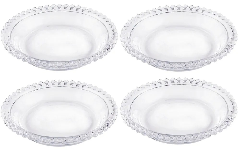 Jogo 4 Pratos De Cristal Pearl 14cm 27892 Wolff