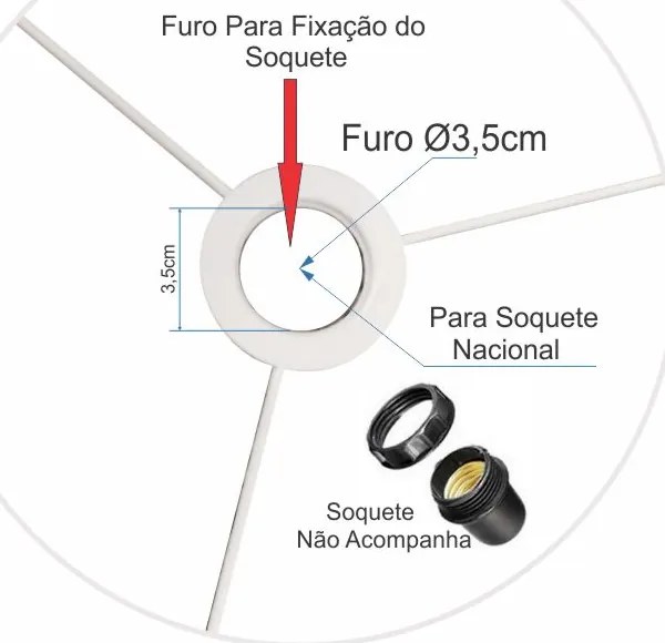 Cúpula abajur cilíndrica cp-8021 Ø45x25cm rosa bebê
