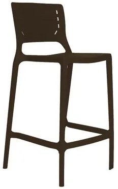 Banqueta Alta Cozinha Marrom Café Empilhável Saturno em Polipropileno Acrilys