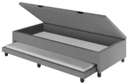 Bicama Box Baú Solteirão 96x203cm Samy S05 Sintético Cinza - Mpozenato